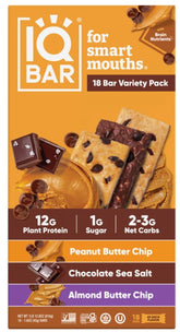 IQ Protein Bar Variety 1.6 oz Each Bar Quantity 18 Bars Per Box Sweet Browse at UsaCandyWholesale.Com